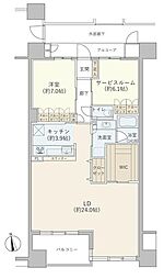 サーパスシティ番町ウエストテラス 4階 1SLDK 1SLDKの間取り