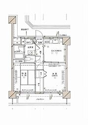ダイアパレス築地 803 2DK 2DKの間取り