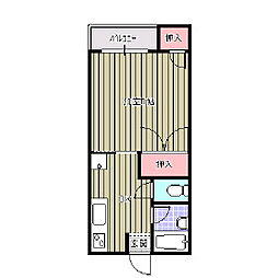 レジデンス庄内1 1DKの間取図画像