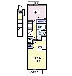 バリオン 205 2階1LDKの間取り