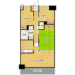 スカール喜多川B棟 3階3LDKの間取り
