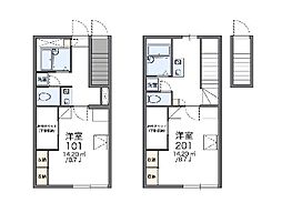 レオパレスコンフォート・N 1Kの間取図画像