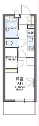 レオパレスWESTTOWN 1Kの間取図画像