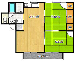 メゾン・ド・東雲B 2LDKの間取図画像