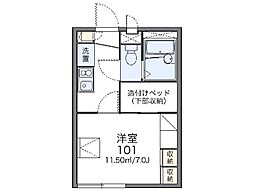 レオパレスサンハイツ徳常 1Kの間取図画像
