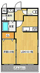 アルト泉宮 1LDKの間取図画像