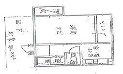 ハイツ寿 3階1Kの間取り