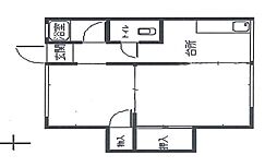 白萩荘 2DKの間取図画像