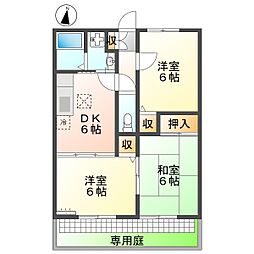 高知市朝倉南町 3DK 1F(初期費用減額CP) 1階3DKの間取り