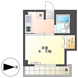 高知市朝倉東町 1K 3F(初期費用減額CP) 3階1Kの間取り