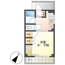 高知市東石立町　1K　3F（最上階・角部屋・南東向き） 3階1Kの間取り