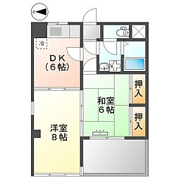 高知市南河ノ瀬町 2DK 2F(初期費用減額CP) 2階2DKの間取り