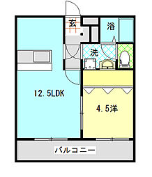 グランパレスパゴダ 5階1LDKの間取り