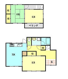 山崎貸家 2階3LDKの間取り