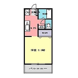 プレミール西野 1階1Kの間取り