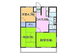 ラ・ポール塚ノ原 3DKの間取図画像