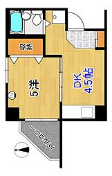 コーポ山光 1DKの間取図画像