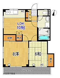 セントパークハウス千頭 2階2LDKの間取り