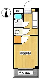 ハイツのぞみ 1Kの間取図画像