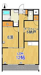 ロイヤル智晴 1SLDKの間取図画像