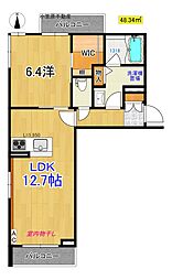ベレオトワ・スール 1LDKの間取図画像