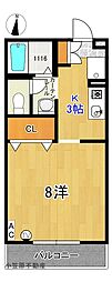 ハッピーライフ2 ワンルームの間取図画像
