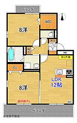 カサ・フェリス 2LDKの間取図画像