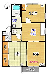 ハイツひばりヶ丘 3DKの間取図画像