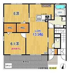 フェリオ一ツ橋 2LDKの間取図画像