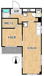 ヴィラ五番街 5階1LDKの間取り