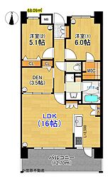 ポレスター越前町 2SLDKの間取図画像