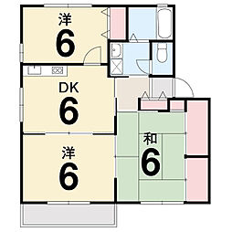 ハイツ大柳E 3DKの間取図画像