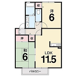 グレイス泉川 2LDKの間取図画像