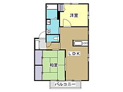 ハイツ菖A 2LDKの間取図画像