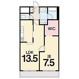 ダイアパレス上町 1LDKの間取図画像