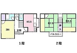 高知市愛宕町 一戸建 3Kの間取り