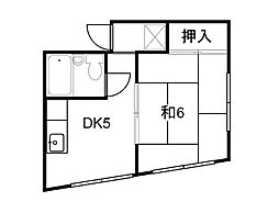 英ハイツ 1DKの間取図画像