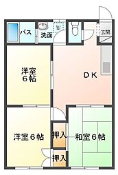 マノーハウス 3DKの間取図画像