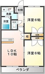 ステラハイム 1階2LDKの間取り