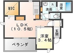 マウナ・オハナ 1階1LDKの間取り