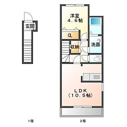 Grace-Gaia 1LDKの間取図画像