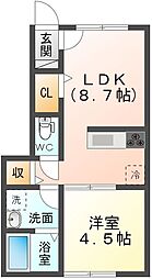 ベルグレイヴィア新居浜中央プレミアムB 1LDKの間取図画像