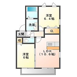 トワ・ヴェール 2LDKの間取図画像