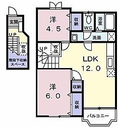 フローラル2 2LDKの間取図画像