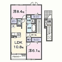 グランビスタ初月 2LDKの間取図画像
