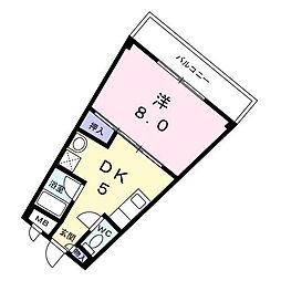 サーベイテック2 1DKの間取図画像