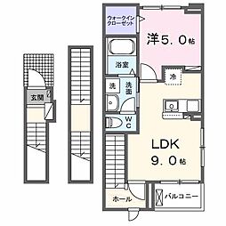サイカス桟橋通 1LDKの間取図画像