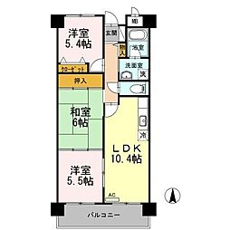 サンスカイハイツ 3LDKの間取図画像
