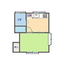 ピアコート西町 1DKの間取図画像