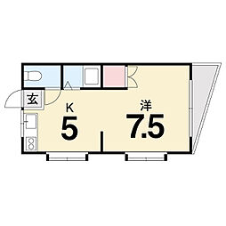 橋詰ビル 1Kの間取図画像